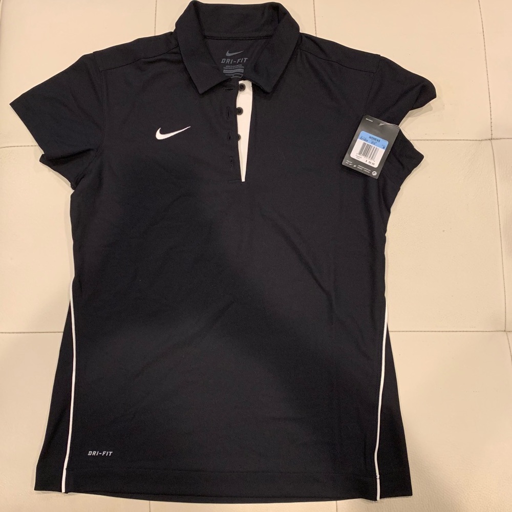 Nike golf/tennis shirt with white accents Dri-fit